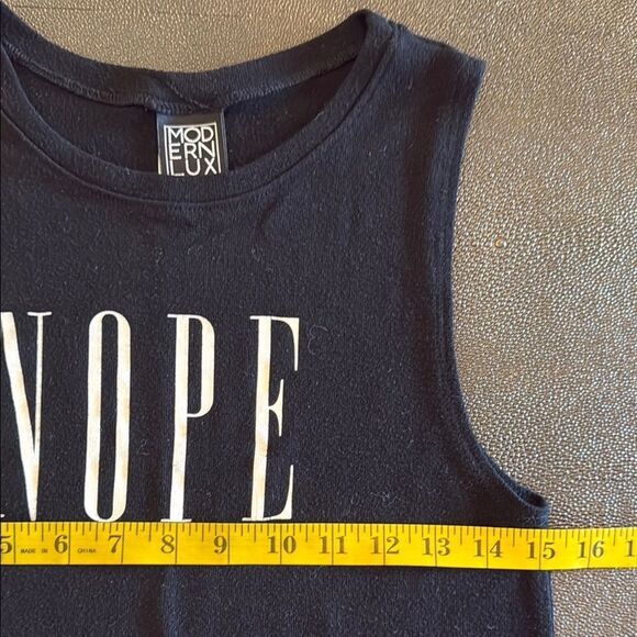 Modern Lux Black NOPE Sleeveless Top size small - Picture 5 of 6